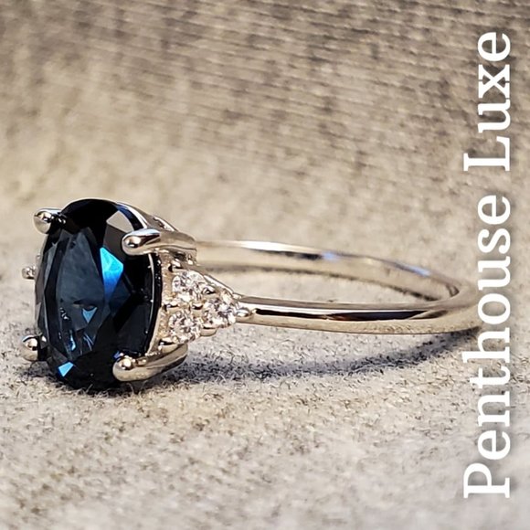 SOLID 925 Sterling Silver London Blue Topaz Ring - Picture 3 of 5